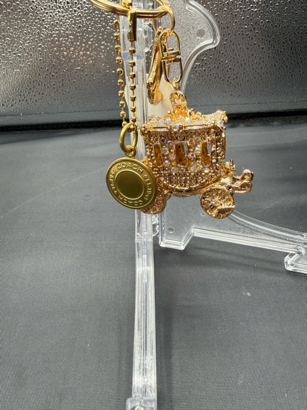 Coach Gold authentic charm with unbranded keychain